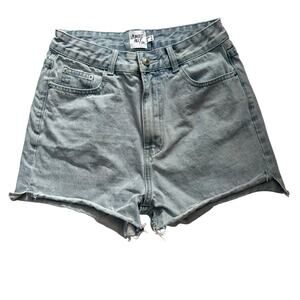 Princess Polly Denim Shorts Women’s Size 6 Blue Jean Light Wash Raw Hem